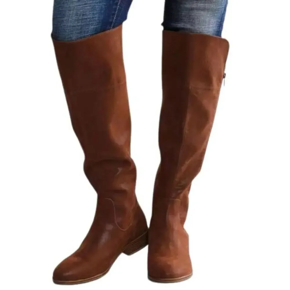 Mia Women's Carsyn Knee High Tall Western Coastal Cowgirl Boots Brown‎ Size 8M
